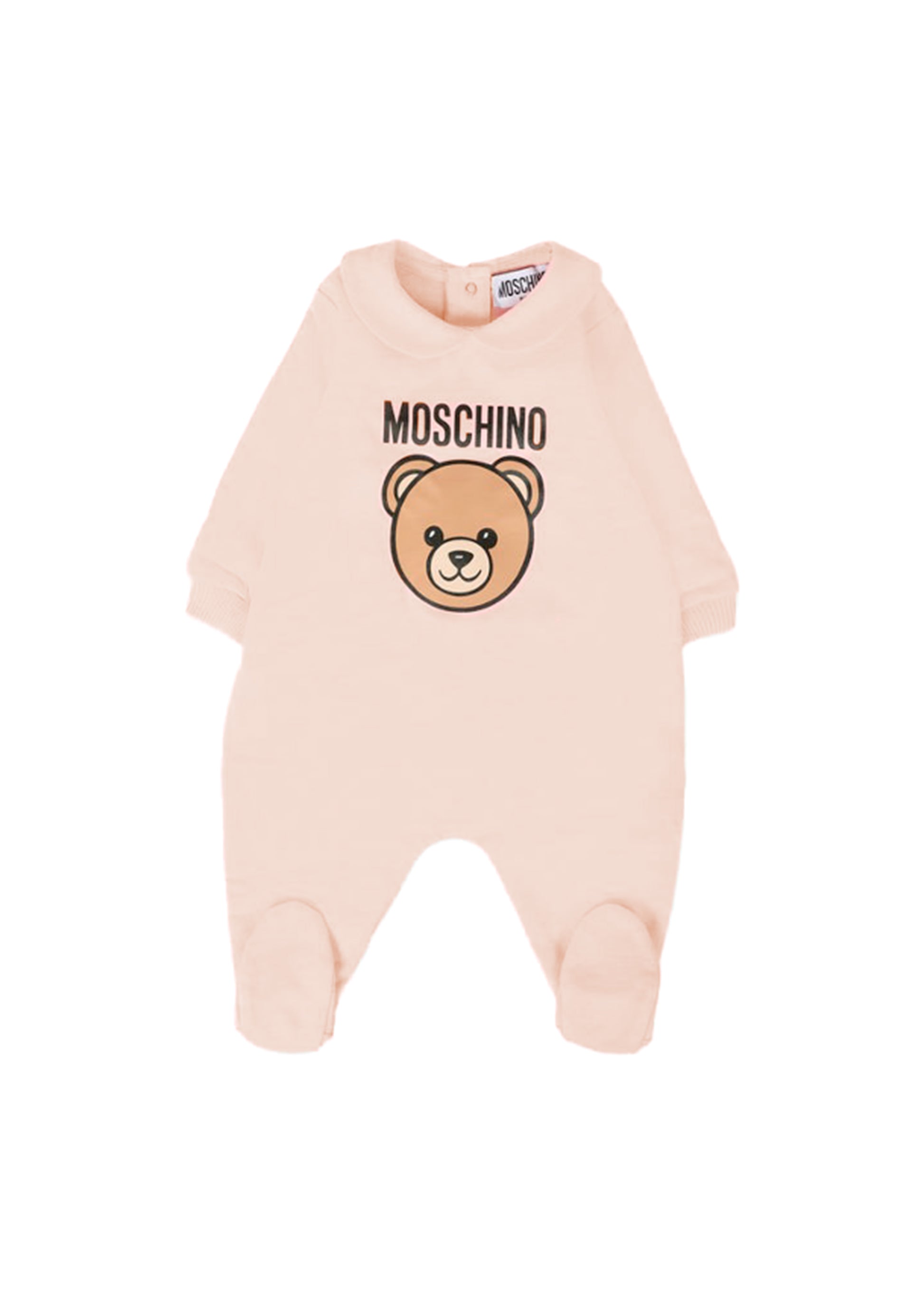 Moschino Kids Tutina Beige con Logo Teddy per Neonati