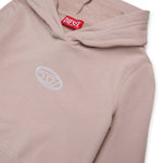 Diesel Kids Felpa con Cappuccio Rosa Oval D per Bambine