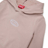 Diesel Kids Felpa con Cappuccio Rosa Oval D per Bambine
