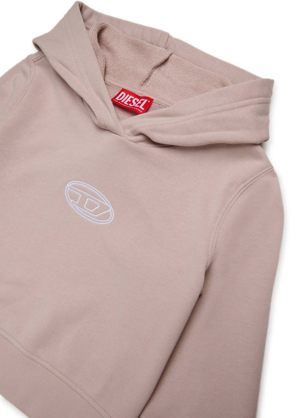Diesel Kids Felpa con Cappuccio Rosa Oval D per Bambine