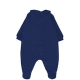 Moschino Kids Tutina con Bavetta e Cappellino Blu navy con Logo per Neonati