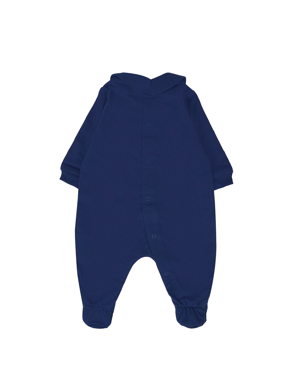 Moschino Kids Tutina con Bavetta e Cappellino Blu navy con Logo per Neonati
