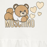 Moschino Kids Abito Panna Svasato con Stampa Teddy Bear per Neonate (dettaglio)