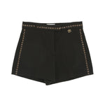 Pinko Kids Shorts in Tela di Lana con Borchie Nero per Bambine