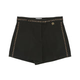 Pinko Kids Shorts in Tela di Lana con Borchie Nero per Bambine