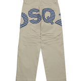 Dsquared2 Kids Pantaloni Beige con Logo Quadri per Bambini (retro)