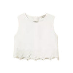 Twinset Kids Top Off-White con Dettagli in Pizzo per Bambine e Neonate