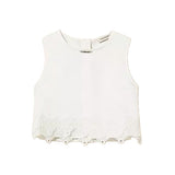 Twinset Kids Top Off-White con Dettagli in Pizzo per Bambine e Neonate