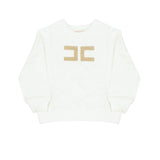 Elisabetta Franchi La Mia Bambina Felpina Avorio con Logo per Neonate