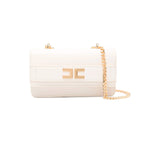 Elisabetta Franchi La Mia Bambina Borsa a Spalla Burro con Placca Logo