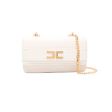 Elisabetta Franchi La Mia Bambina Borsa a Spalla Burro con Placca Logo