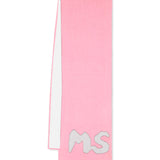 MSGM Kids Sciarpa Rosa/Bianca con Intarso Logo per Bambine
