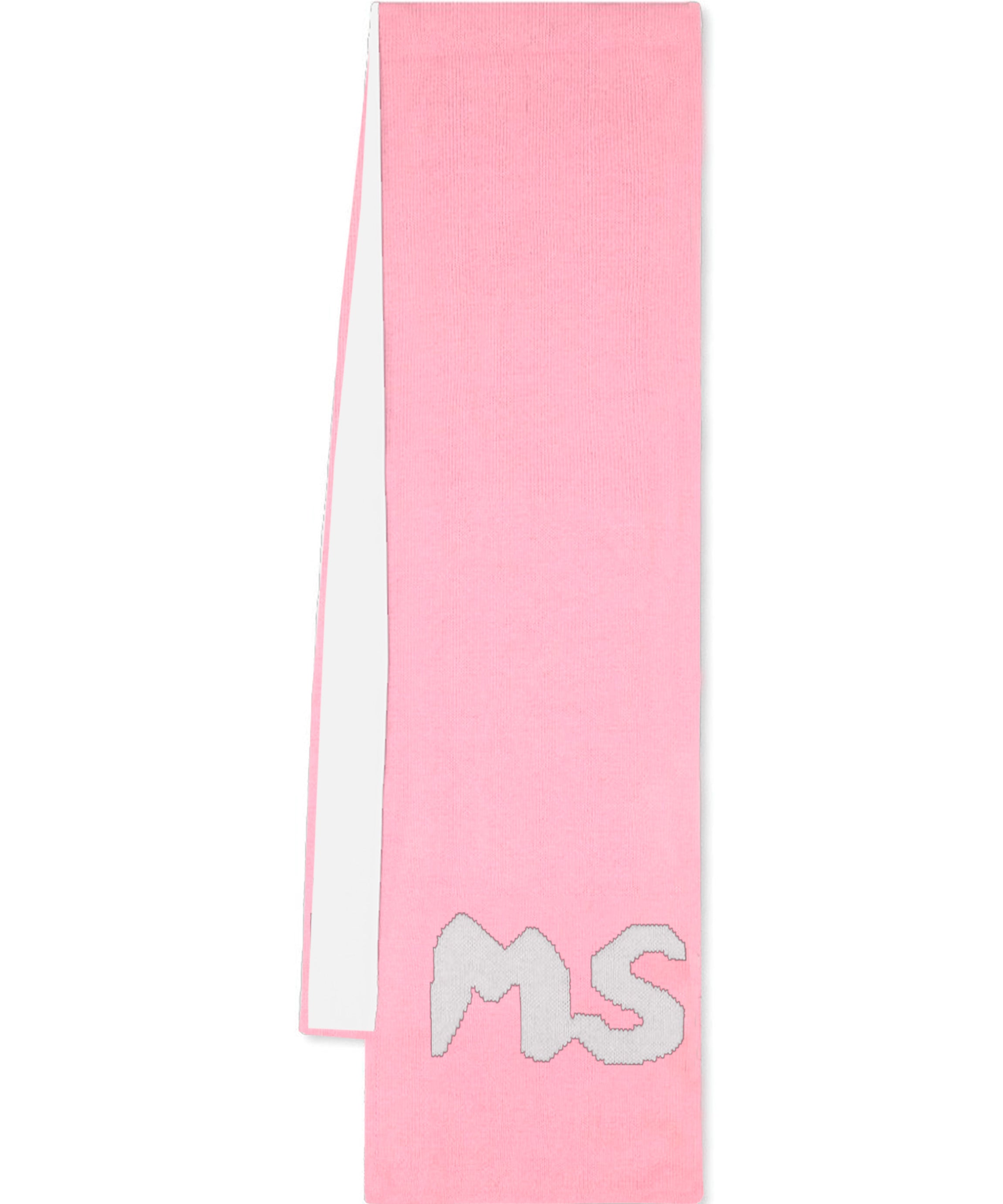 MSGM Kids Sciarpa Rosa/Bianca con Intarso Logo per Bambine