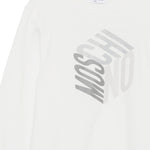 Moschino Kids Felpa Panna Girocollo con Stampa Logo 3D per Bambini o Bambine