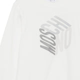 Moschino Kids Felpa Panna Girocollo con Stampa Logo 3D per Bambini o Bambine