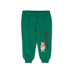 Moschino Kids Pantaloni in Tuta Verdi con Teddy Bear per Neonati