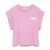 MSGM Kids T-shirt Rosa con Stampa per Bambine fronte