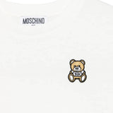 Moschino Kids T-Shirt Panna con Ricamo Teddy per Bambini