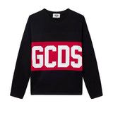 Gcds Kids T-Shirt a Maniche Lunghe con Banda Logata Rossa Unisex