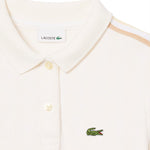 Lacoste Kids Abito Polo Bianco e Beige con Logo per Bambine