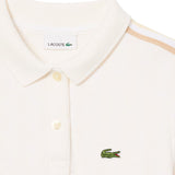 Lacoste Kids Abito Polo Bianco e Beige con Logo per Bambine