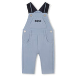 Boss Kids Salopette Azzurra con Logo per Neonati 