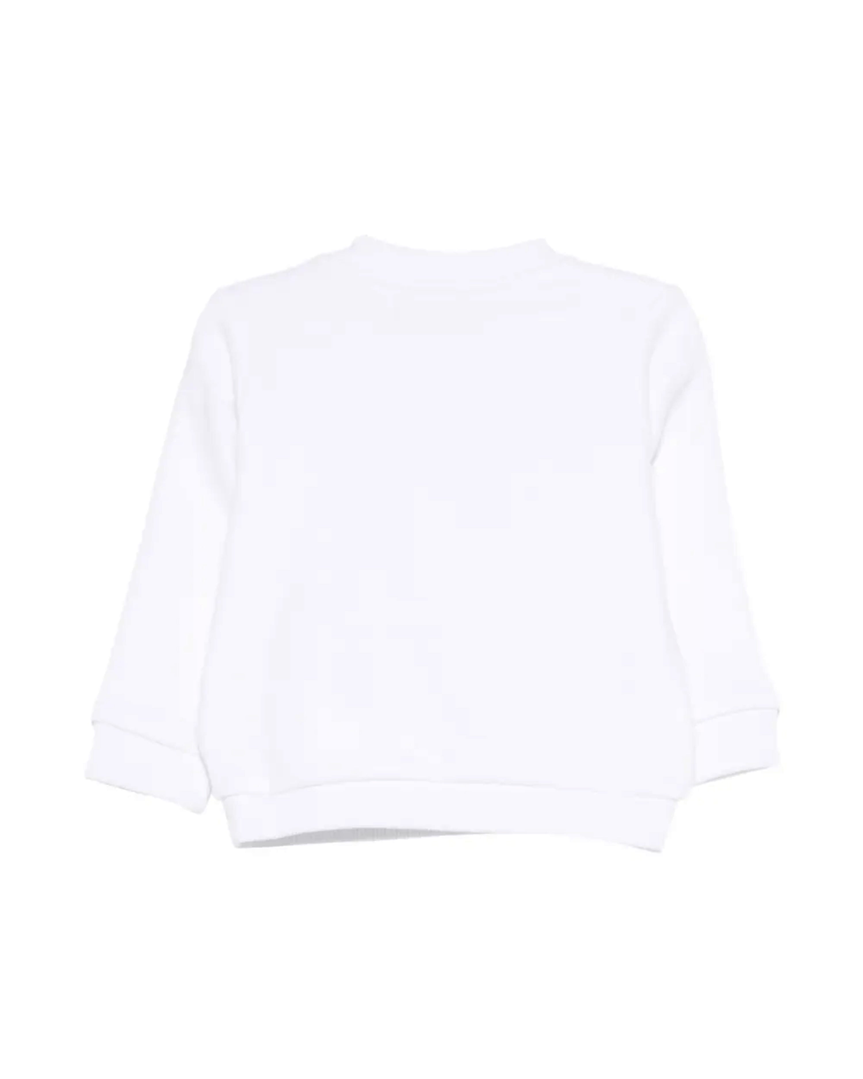 Moschino Kids Felpa Bianco con Logo Teddy Bear per Neonati