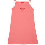 Diesel Kids Abito Corallo con Logo Oval-D per Bambine