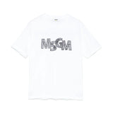 MSGM Kids T-shirt Bianca con Ricamo Logo per Bambini fronte
