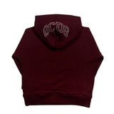 Gcds Kids Felpa con Cappuccio Bordeaux con Stampa Logo per Bambini