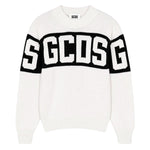 Gcds Kids Girocollo in Maglia con Banda Nero Logata Unisex