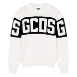 Gcds Kids Girocollo in Maglia con Banda Nero Logata Unisex
