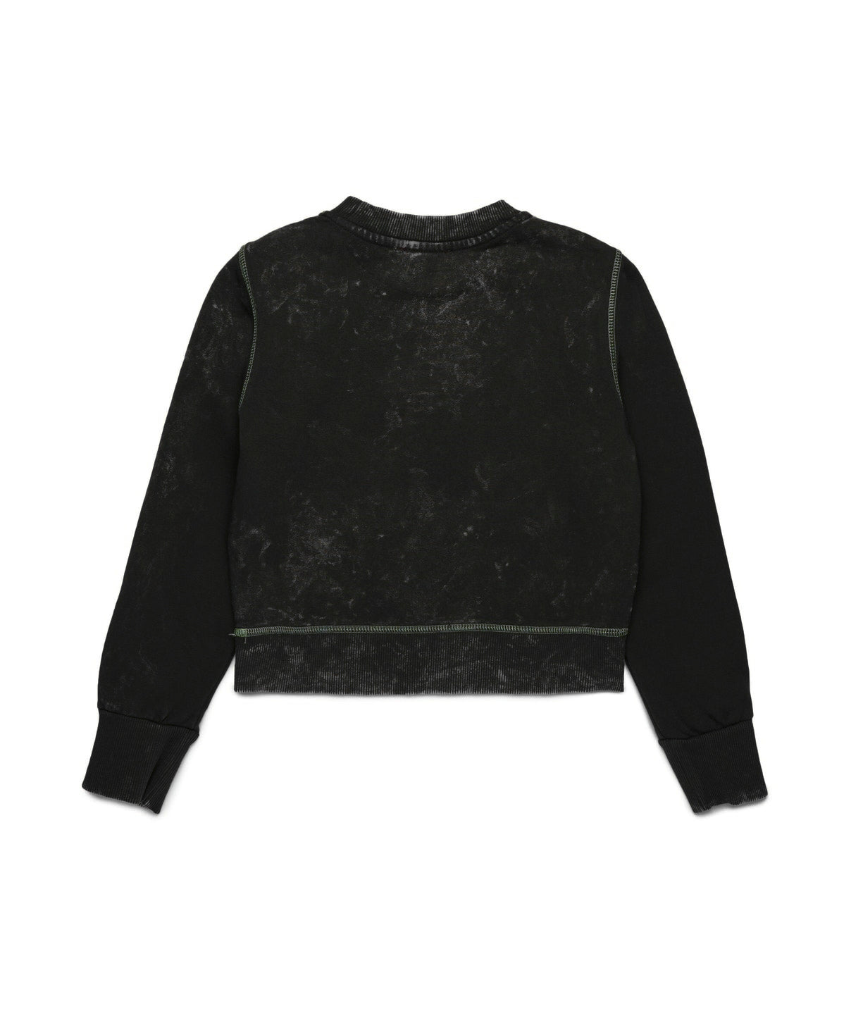 Diesel Kids Felpa Girocollo Nera Marmorizzata per Bambine