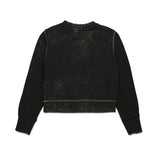 Diesel Kids Felpa Girocollo Nera Marmorizzata per Bambine