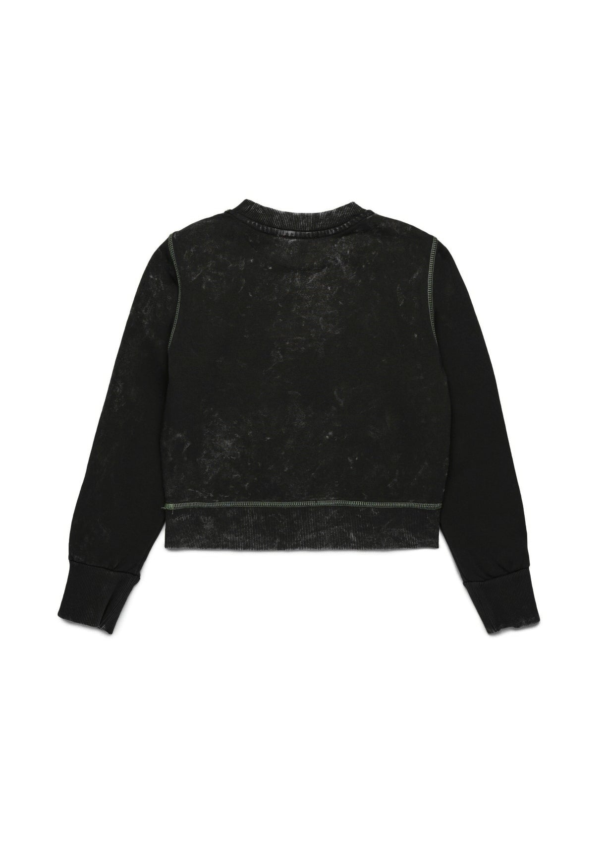Diesel Kids Felpa Girocollo Nera Marmorizzata per Bambine