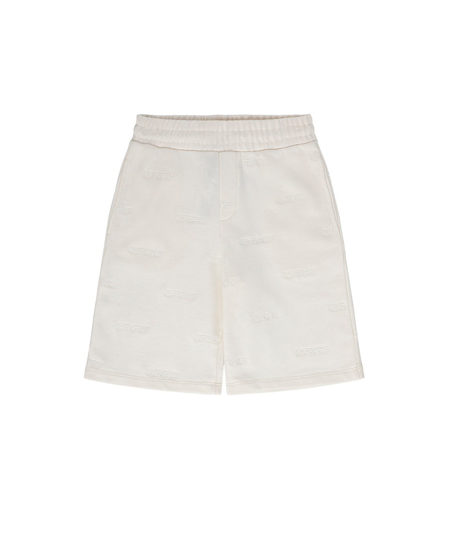 Iceberg Kids Bermuda Bianco con Logo per Bambini