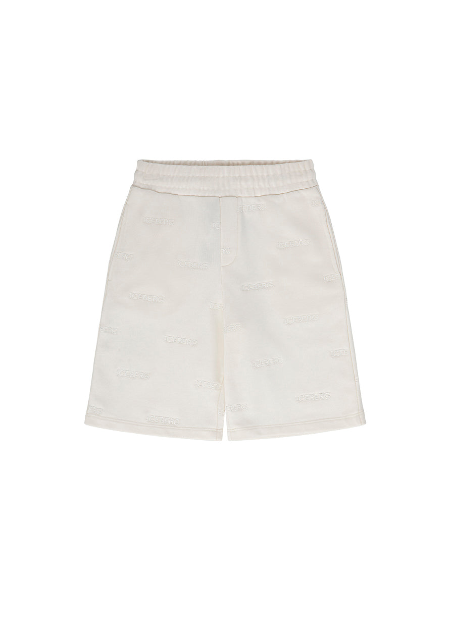 Iceberg Kids Bermuda Bianco con Logo per Bambini