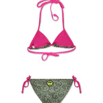 Barrow Kids Bikini Verde Militare con Logo Smiles All-over