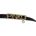 Pinko Kids Cintura Nera con Placca Logo Oro 
