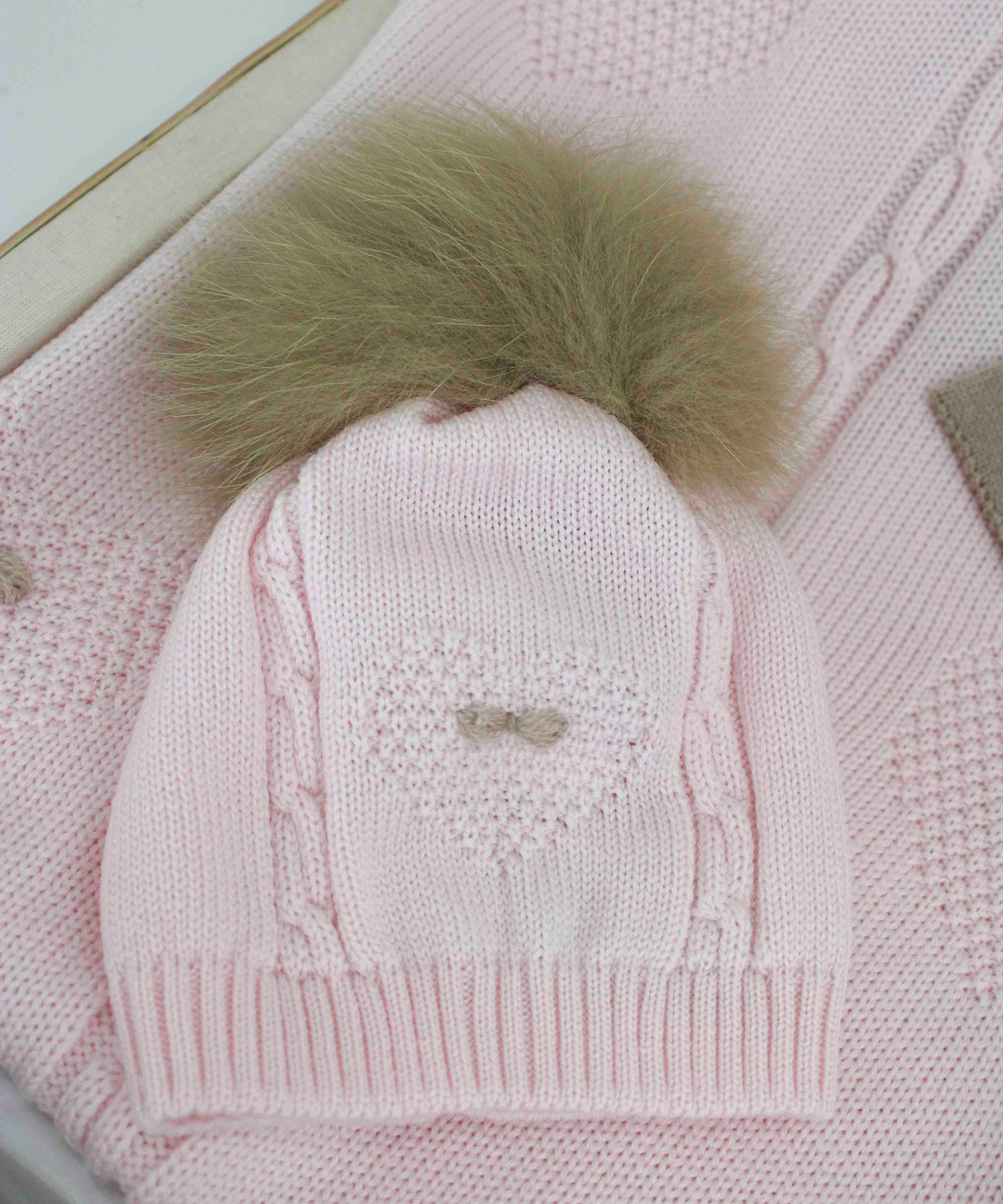 Marlù Cappello Rosa/Tabacco per Neonate