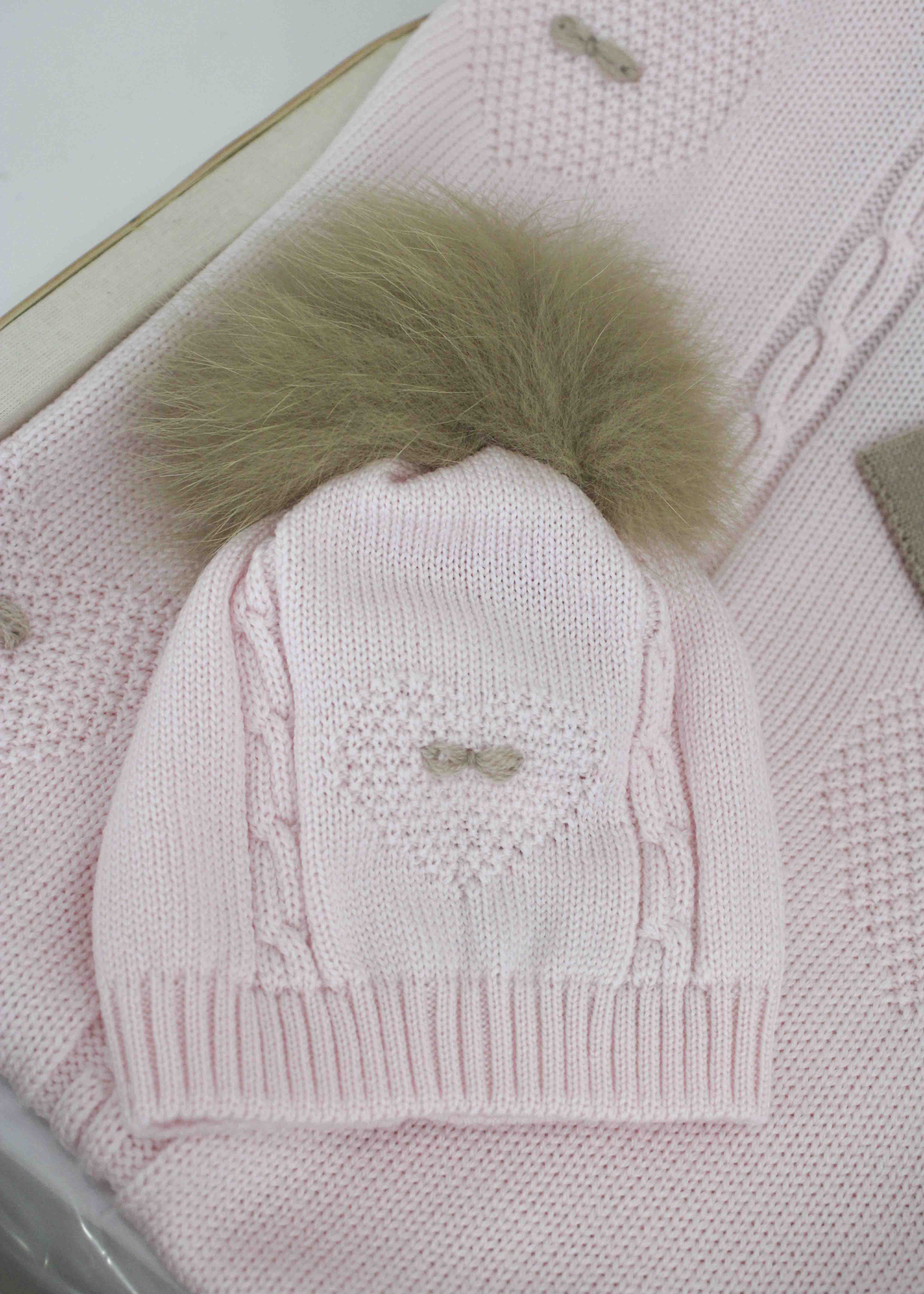 Marlù Cappello Rosa/Tabacco per Neonate