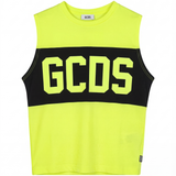 Gcds Kids Canotta Gialla con Banda Nera Logata per Bambini