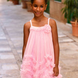 Angel's Face Pink Zig Zag Tulle Dress for Girls