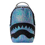 Sprayground Kids Zaino Think On It Unisex Iridescente Azzurro e Viola con Shark Mouth in Rilievo Nero