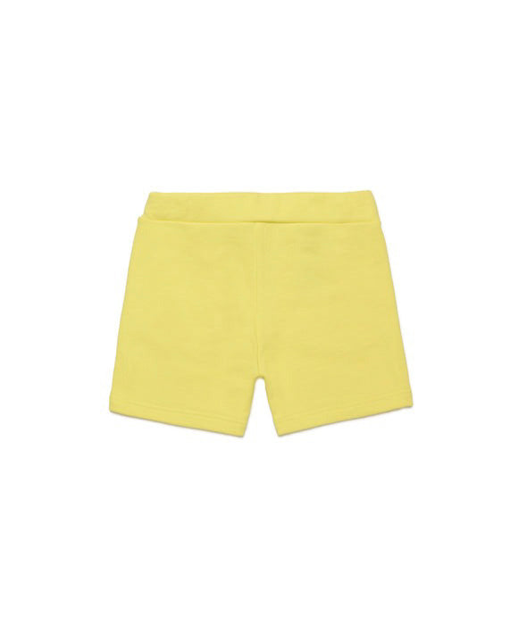 Diesel Kids Short Giallo con Logo Oval D per neonati