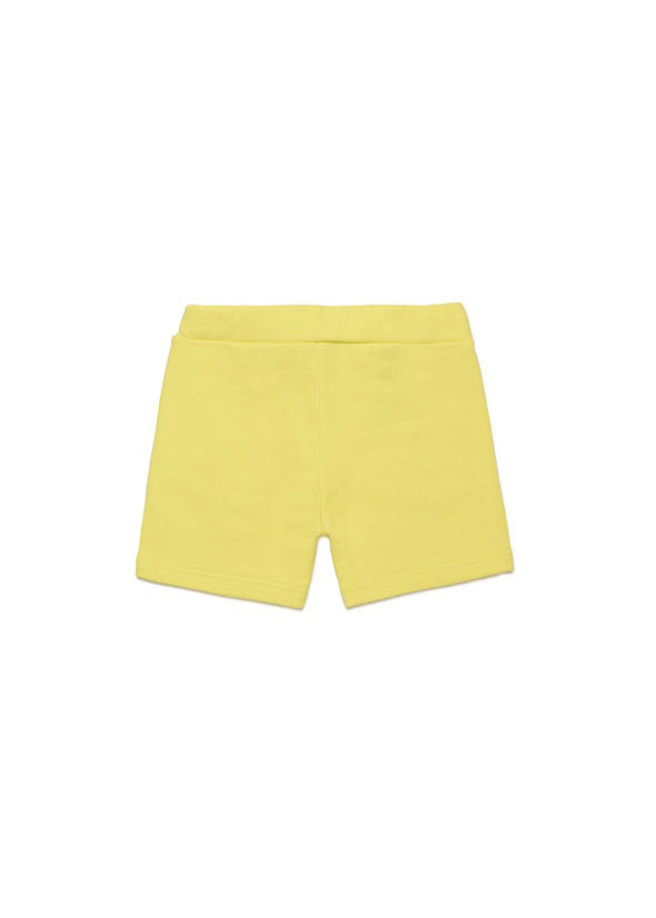 Diesel Kids Short Giallo con Logo Oval D per neonati