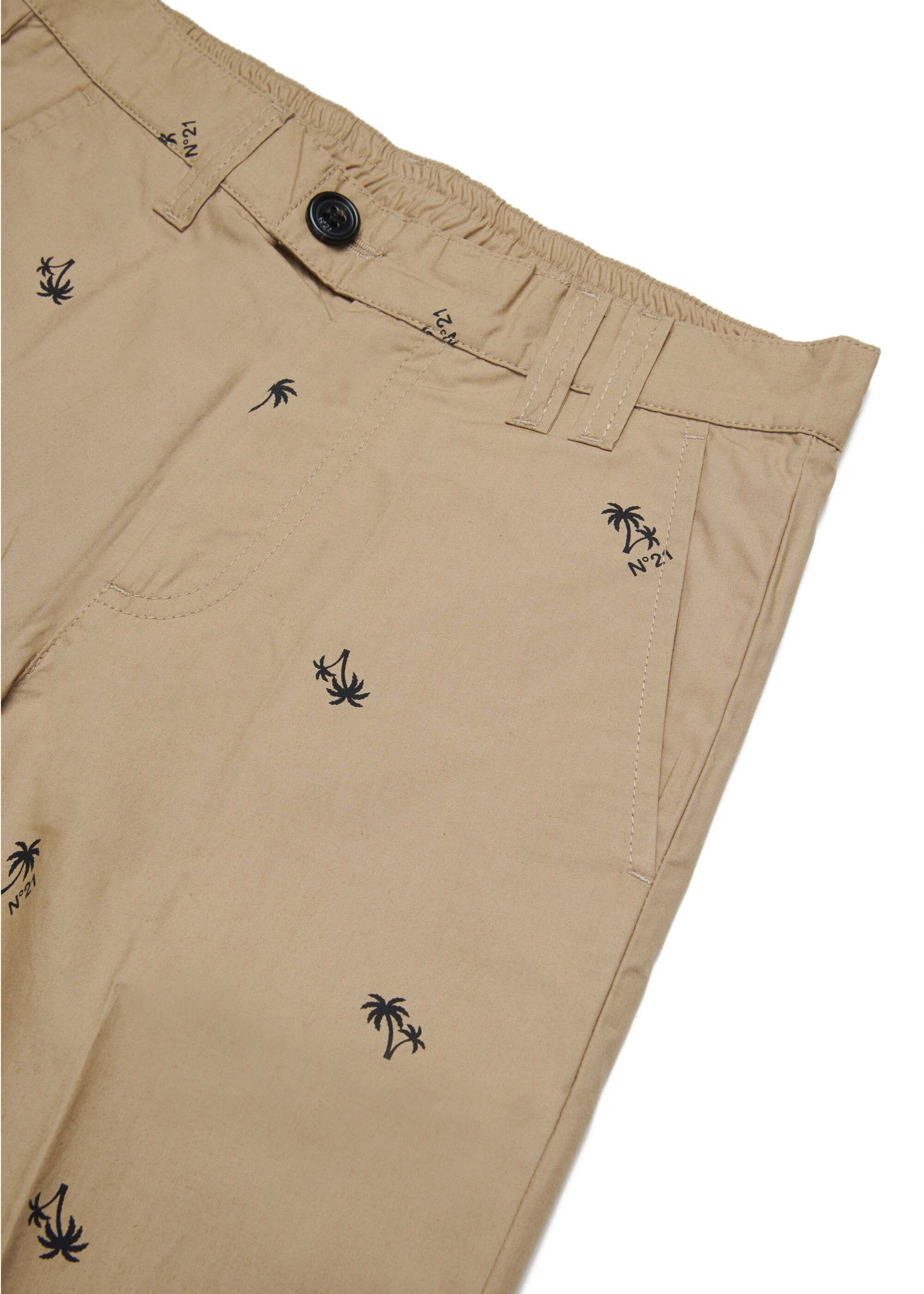 N°21 Kids Bermuda Beige All over Palms per Bambini