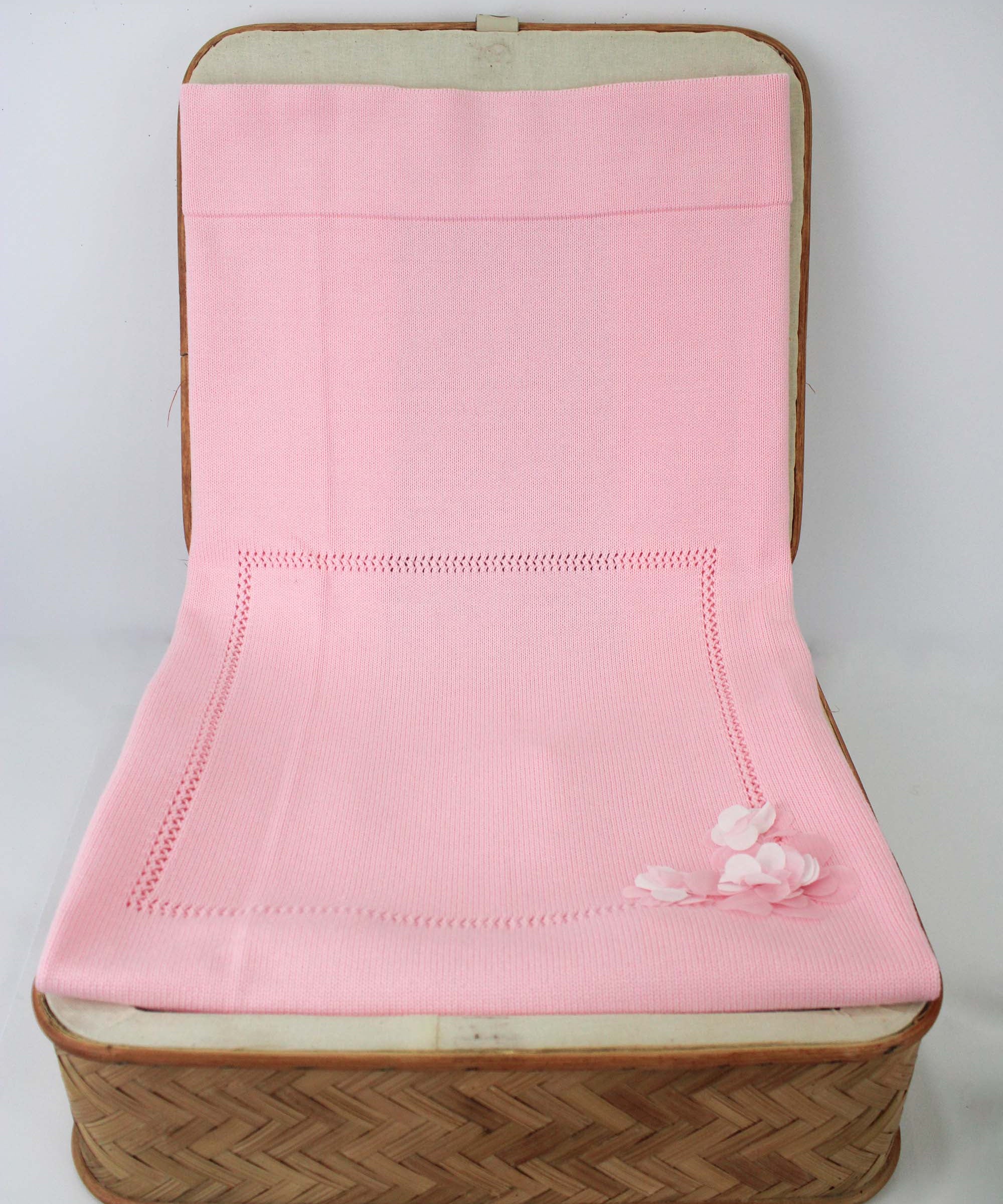 Le Coconne Coperta Rosa con Fiori per Neonate