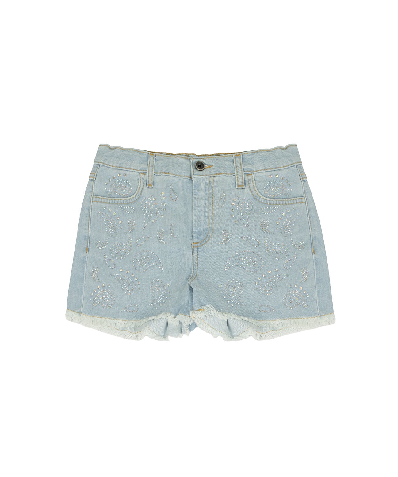 Patrizia Pepe Kids Short in Denim con Strass per Bambine