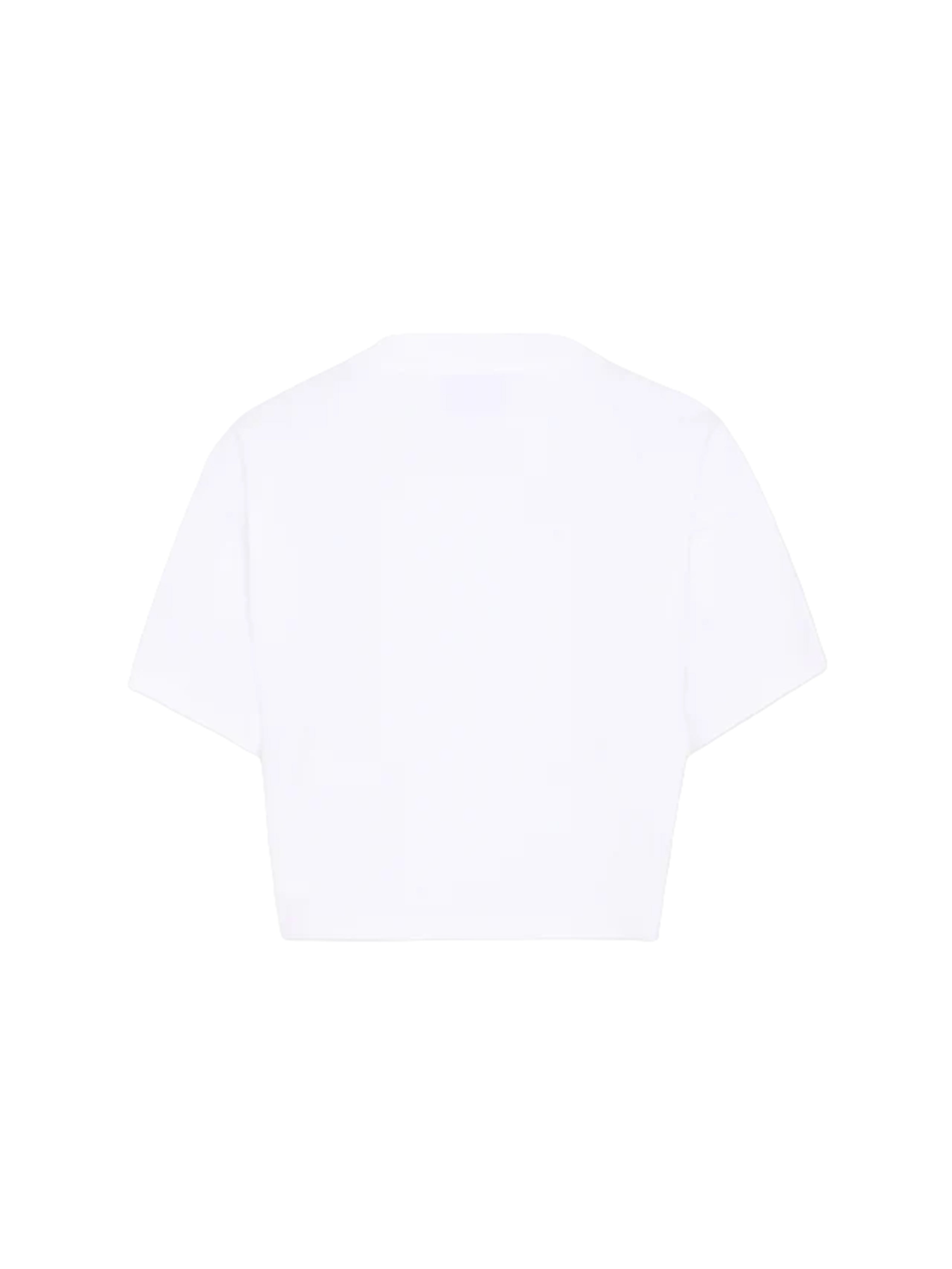 Moschino Kids T-Shirt Crop Bianco con Teddy Bear per Bambine